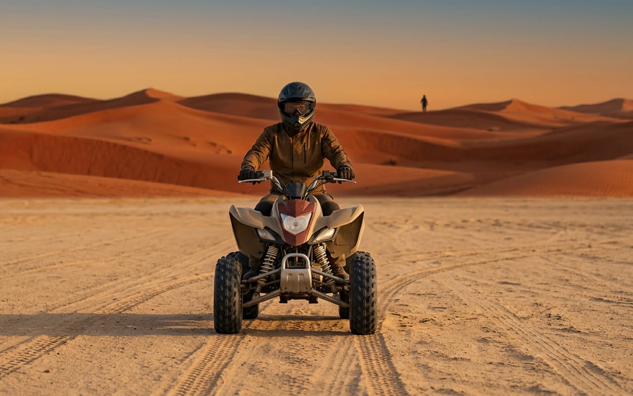 COBRA single seater quad bike on a Dubai sand track