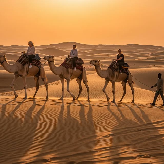 Camel ride included on the Morning Desert Safari