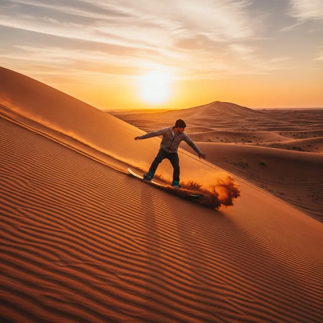 Sandboarding included on the Morning Desert Safari